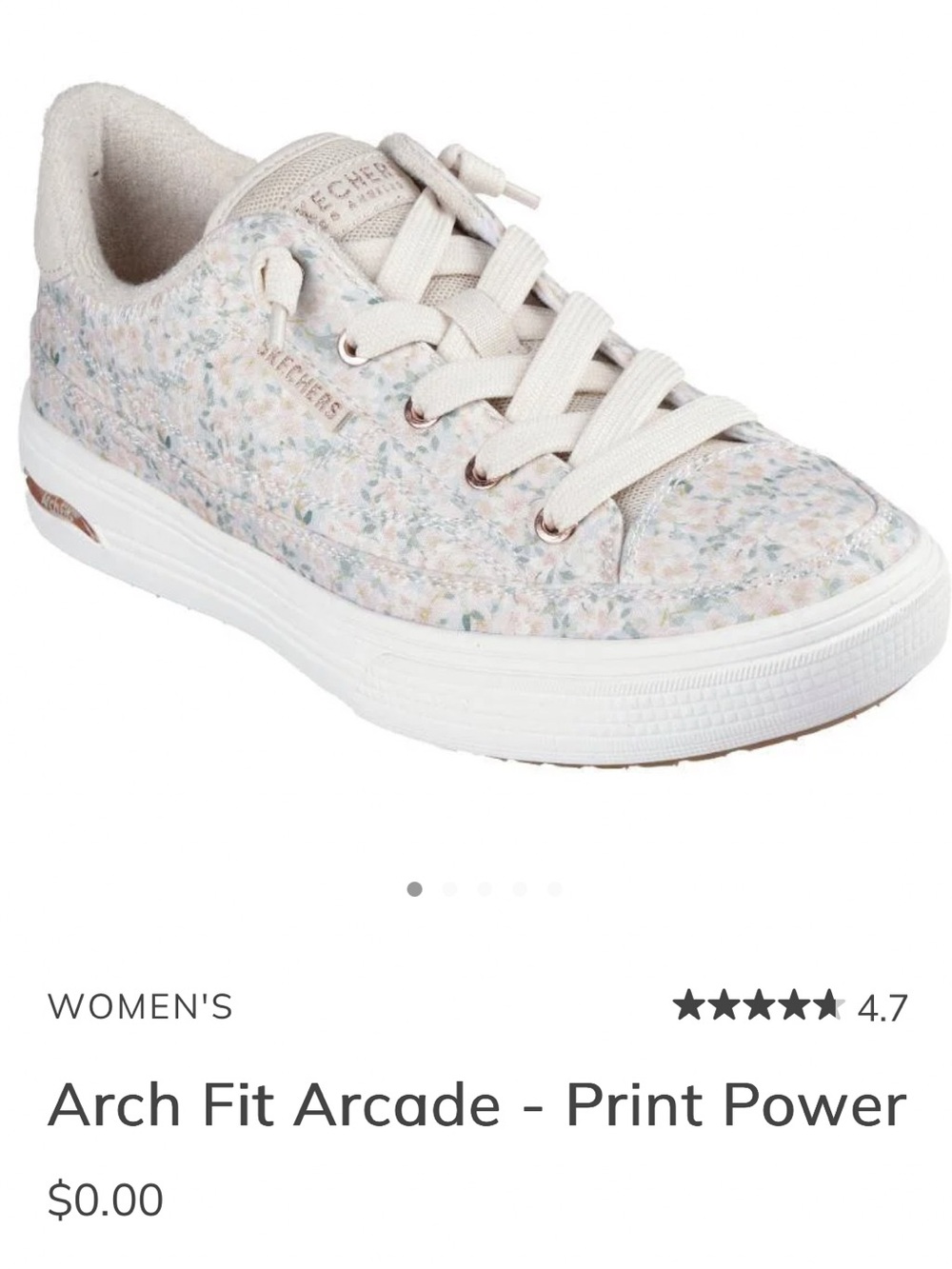 Skechers Womens Sneakers Arch Fit Arcade Flowa Friends Canvas Size 7 Wide Superb